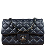 Chanel Iridescent Blue Quilted Leather Mini Flap Bag 2017