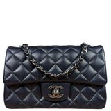 Chanel Iridescent Blue Quilted Leather Mini Flap Bag 2017