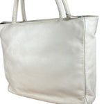 Prada Leather Tote Bag Beige/Ivory