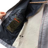 Prada Vintage Blue Striped Canvas Zip Up Collared Jacket