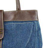 Chanel Denim CC Leather Lined Tote Bag 2001