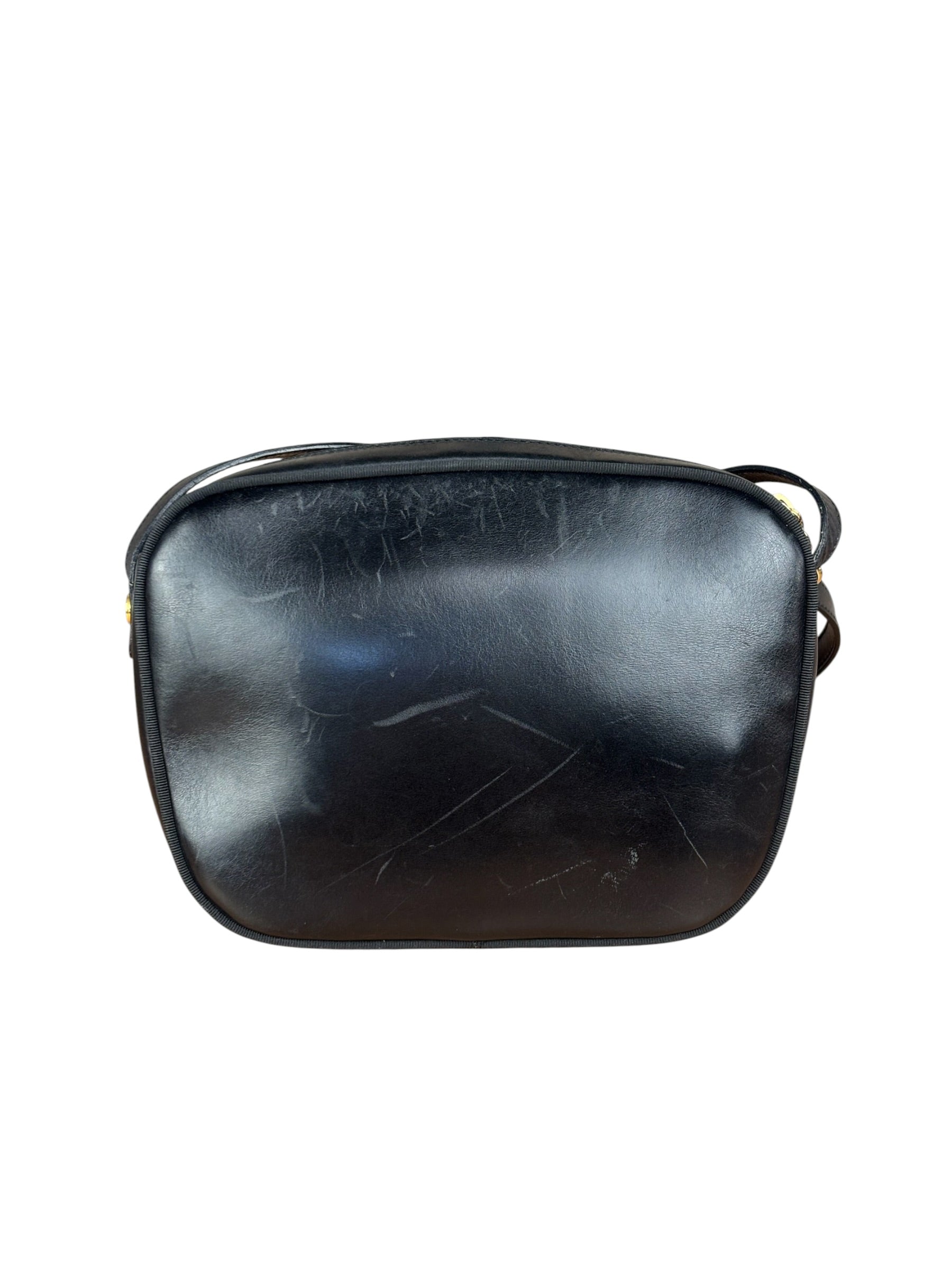 Salvatore Ferragamo Black Leather Vara Bow Crossbody Bag