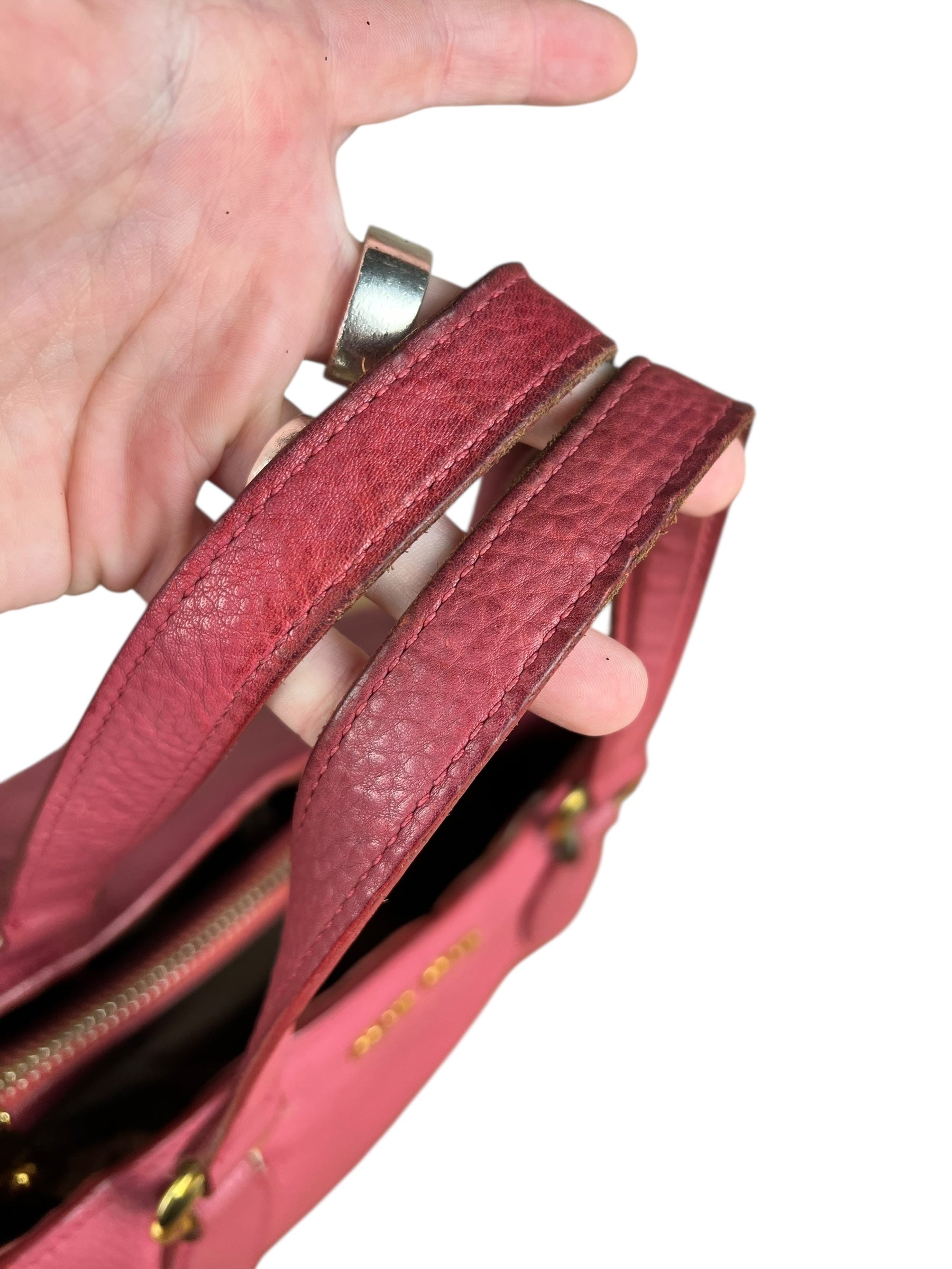 Miu Miu Pink Leather 2Way Tote Bag