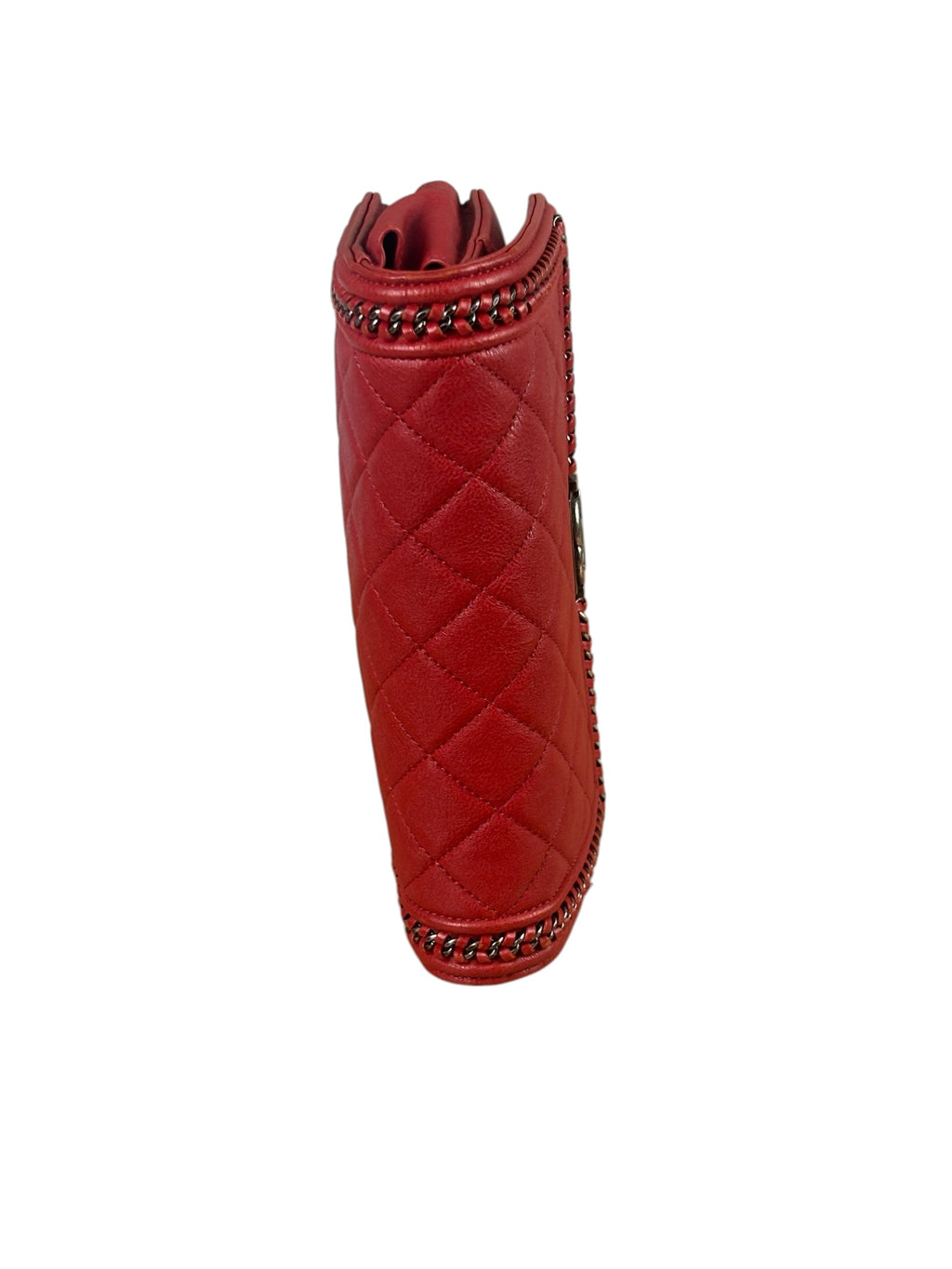 Chanel Red Quilted Lambskin Boy Flap Wallet On Chain 2012