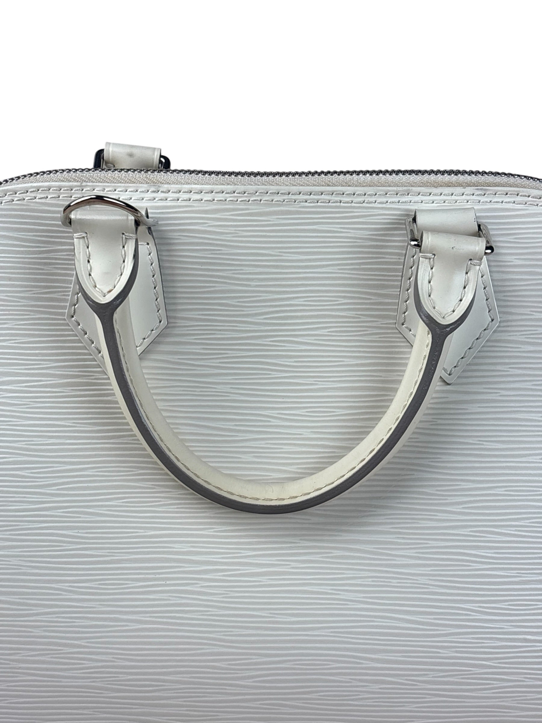 Louis Vuitton White Epi Leather Alma Hand Bag PM