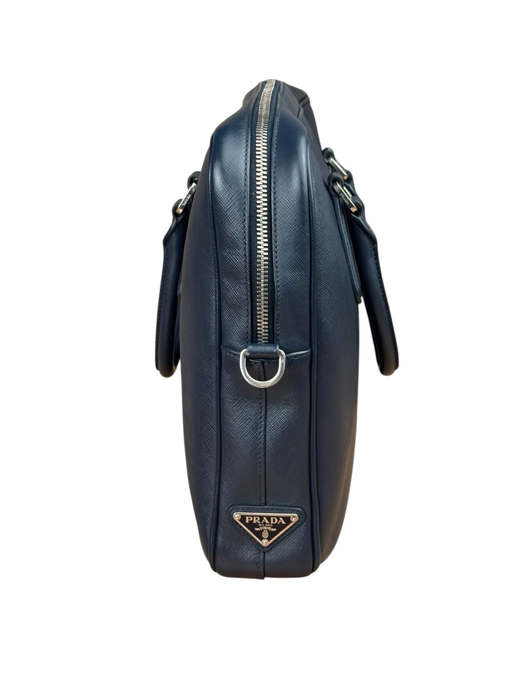 Prada Navy Saffiano Leather Laptop Work Bag