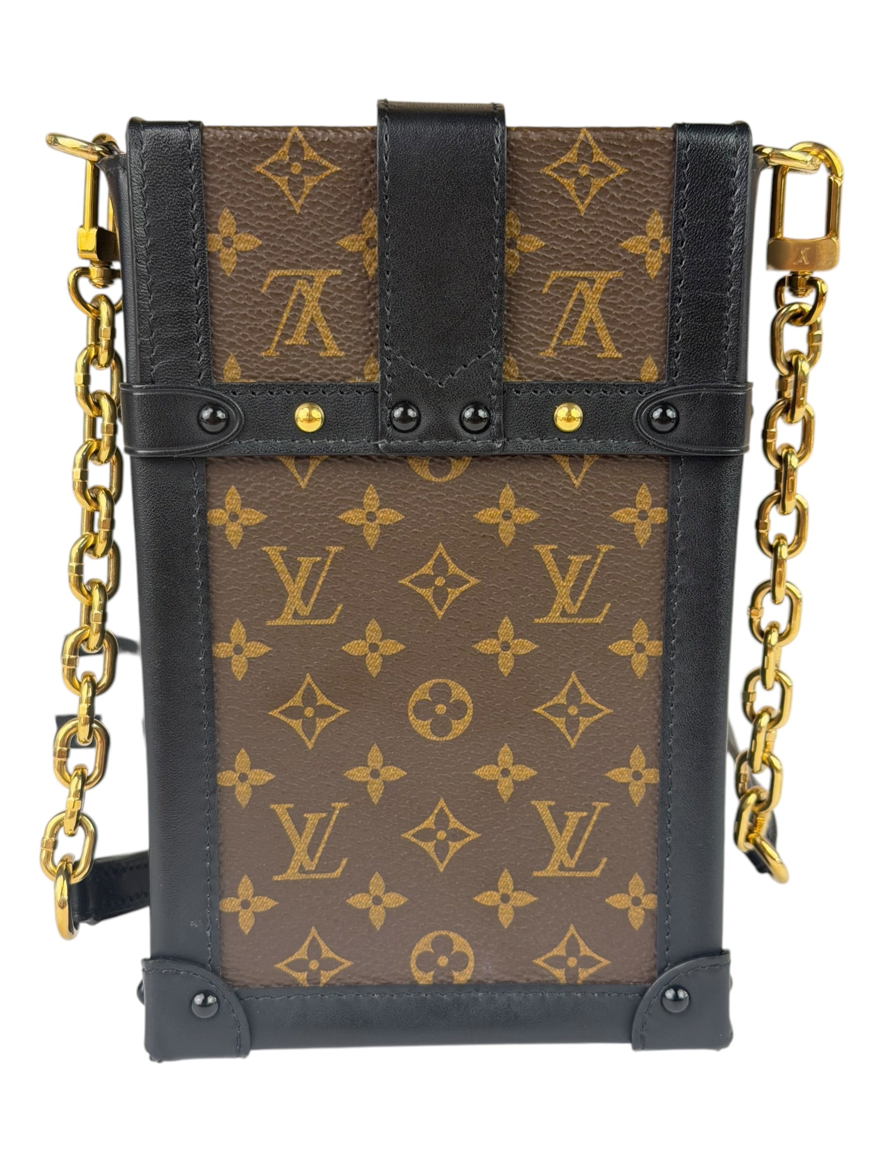 Louis Vuitton Black Monogram Vertical Trunk Pochette