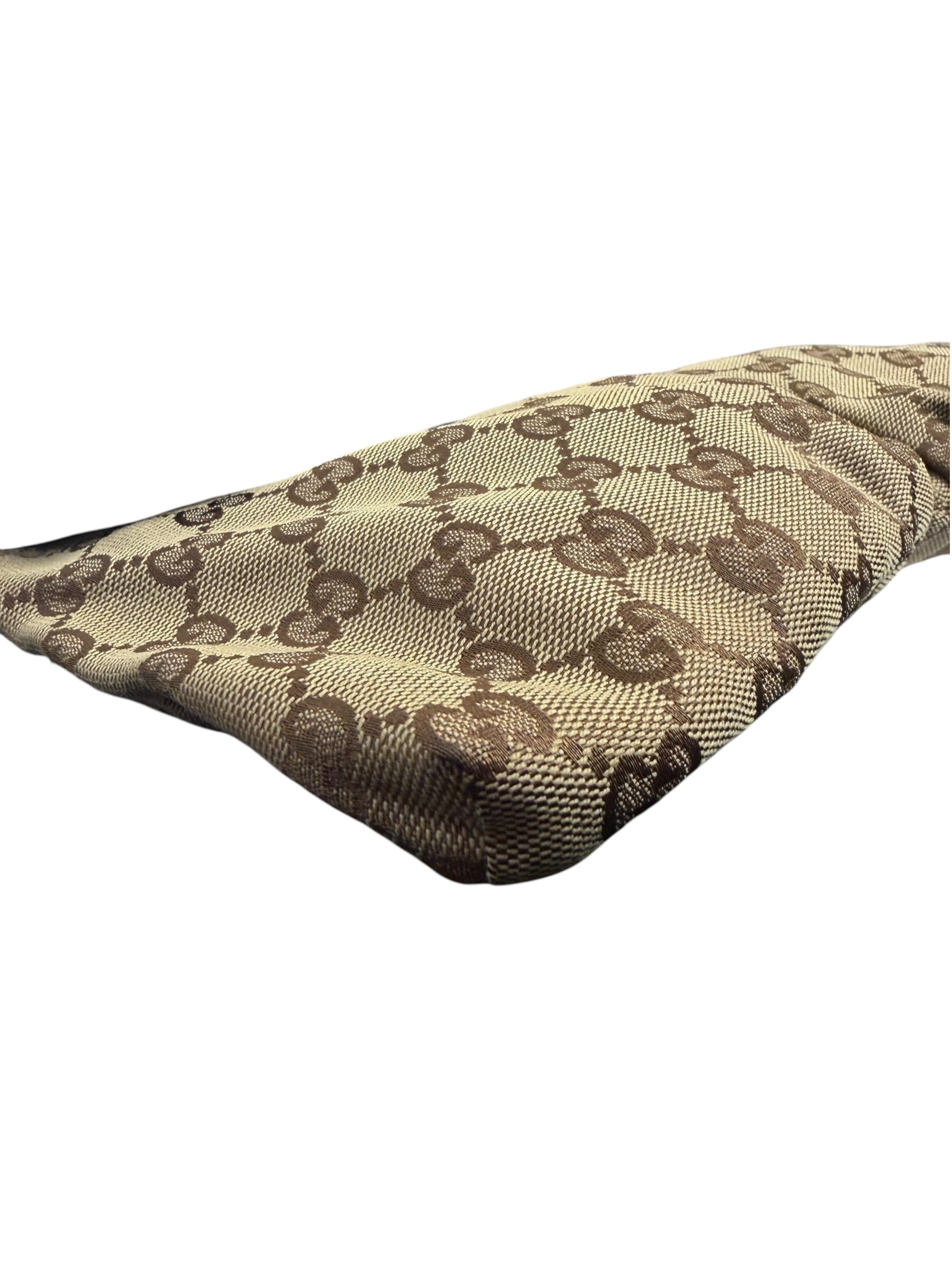 Gucci Beige/Navy Leather Trim GG Belt Bag