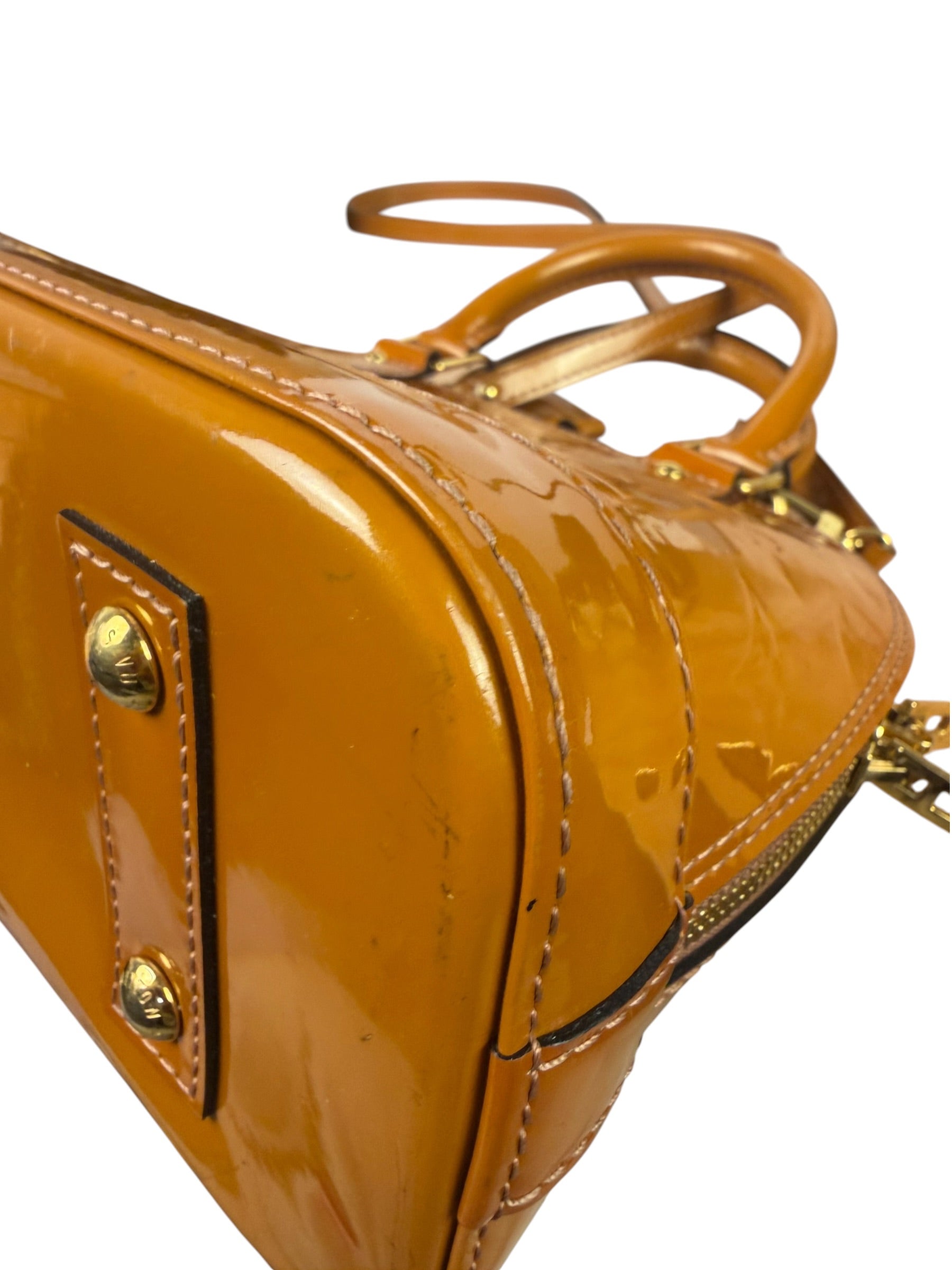 Louis Vuitton Mustard Orange Vernis Alma Two-Way Bag BB