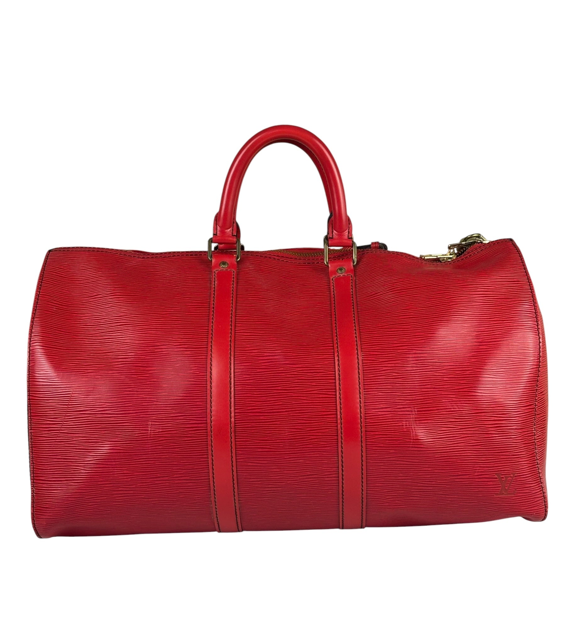 Louis Vuitton Red Epi Keepall 45