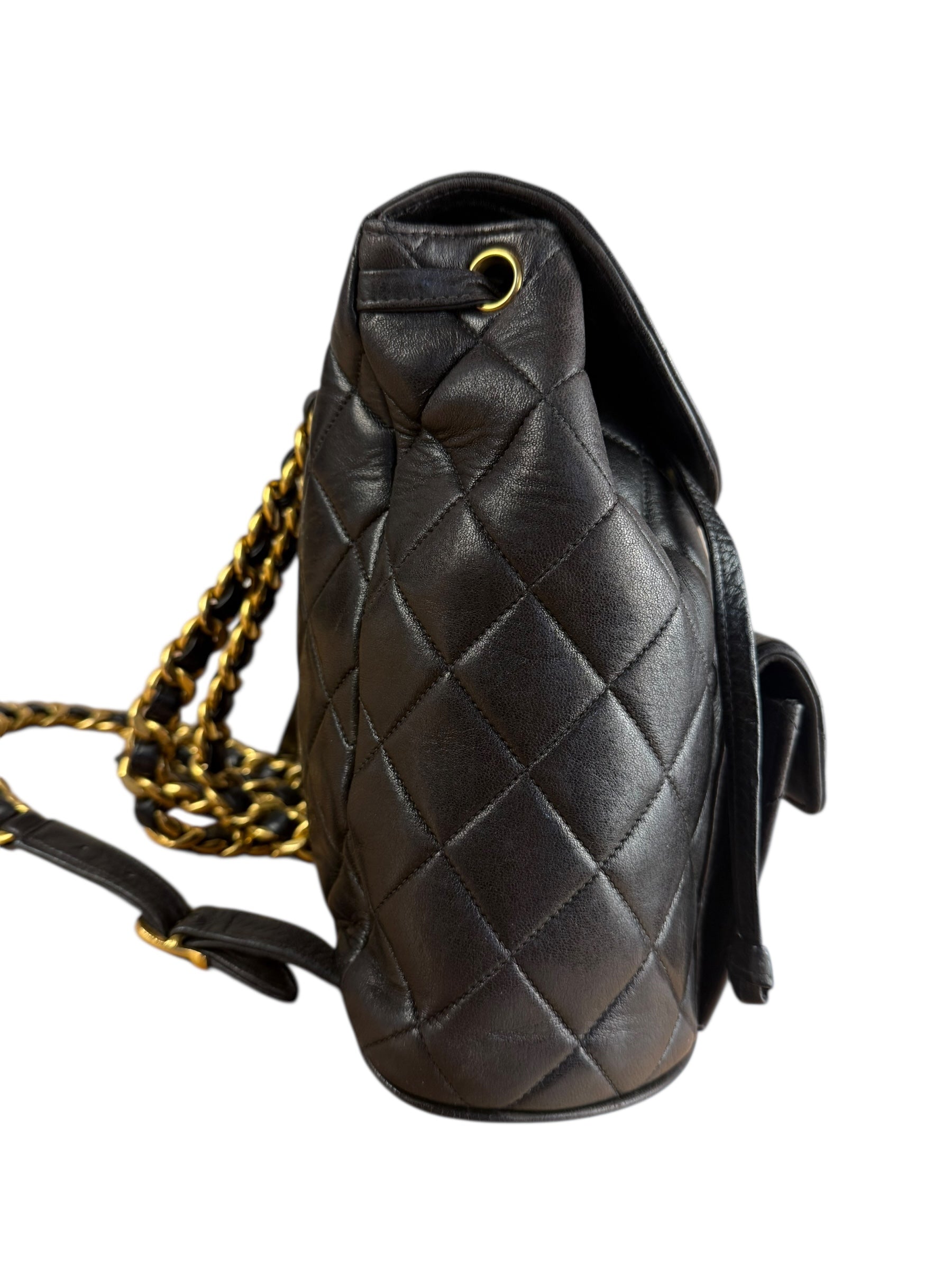 Chanel Black Quilted CC Duma Leather Backpack '97