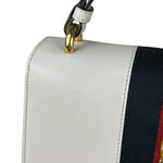 Gucci White Leather Sylvie Chain Shoulder Bag