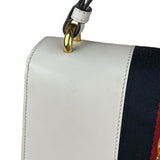 Gucci White Leather Sylvie Chain Shoulder Bag