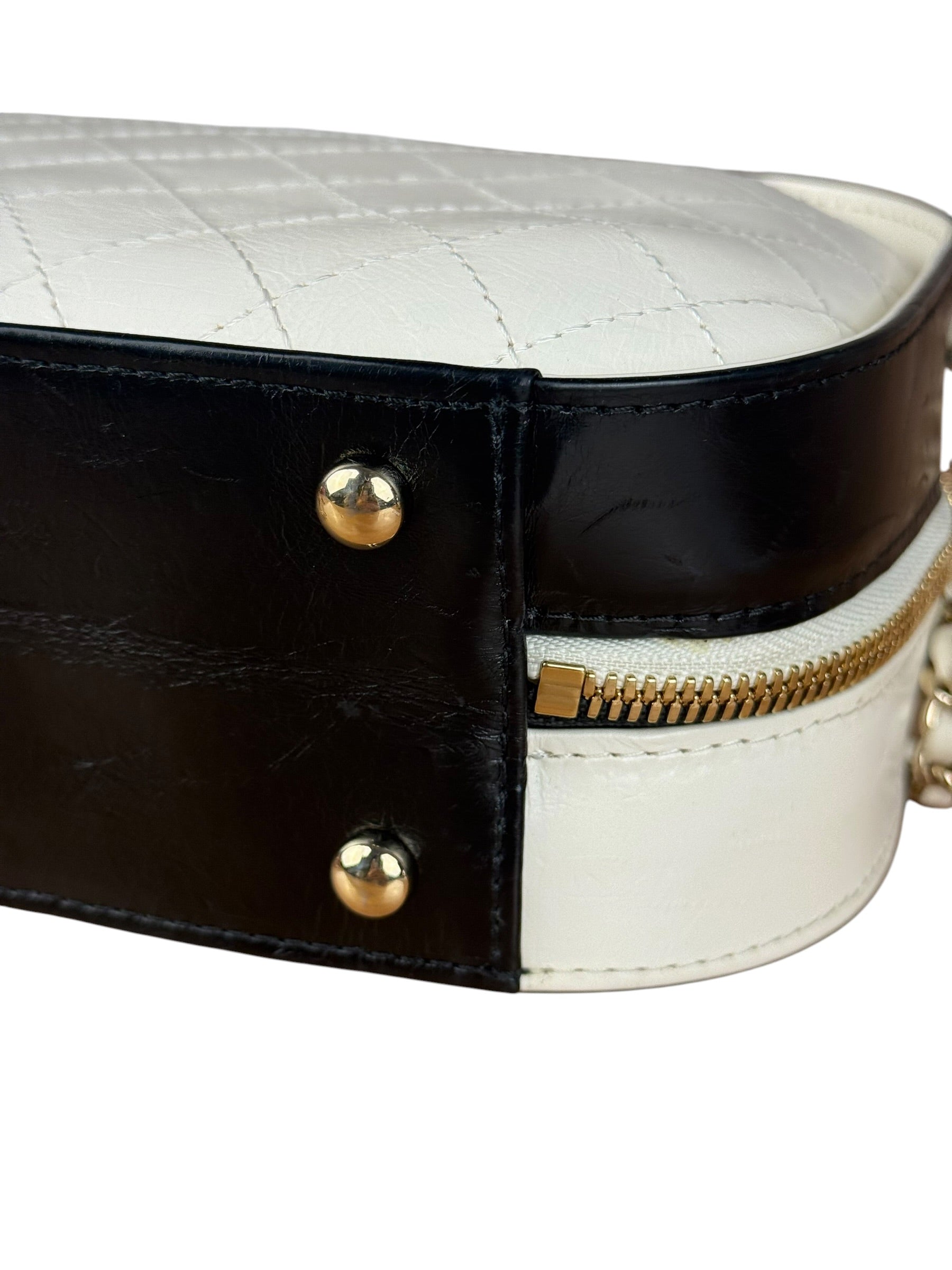 Chanel White/Black Quilted Leather 2Way Vanity Bag 2019