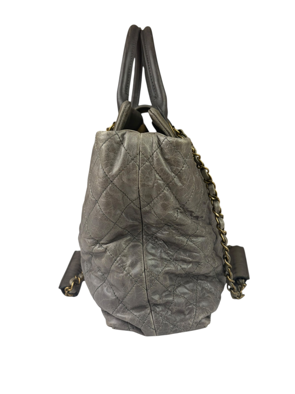 Chanel Grey Quilted Calfskin Paris-Bombay Bindi Two-Way Tote 2012