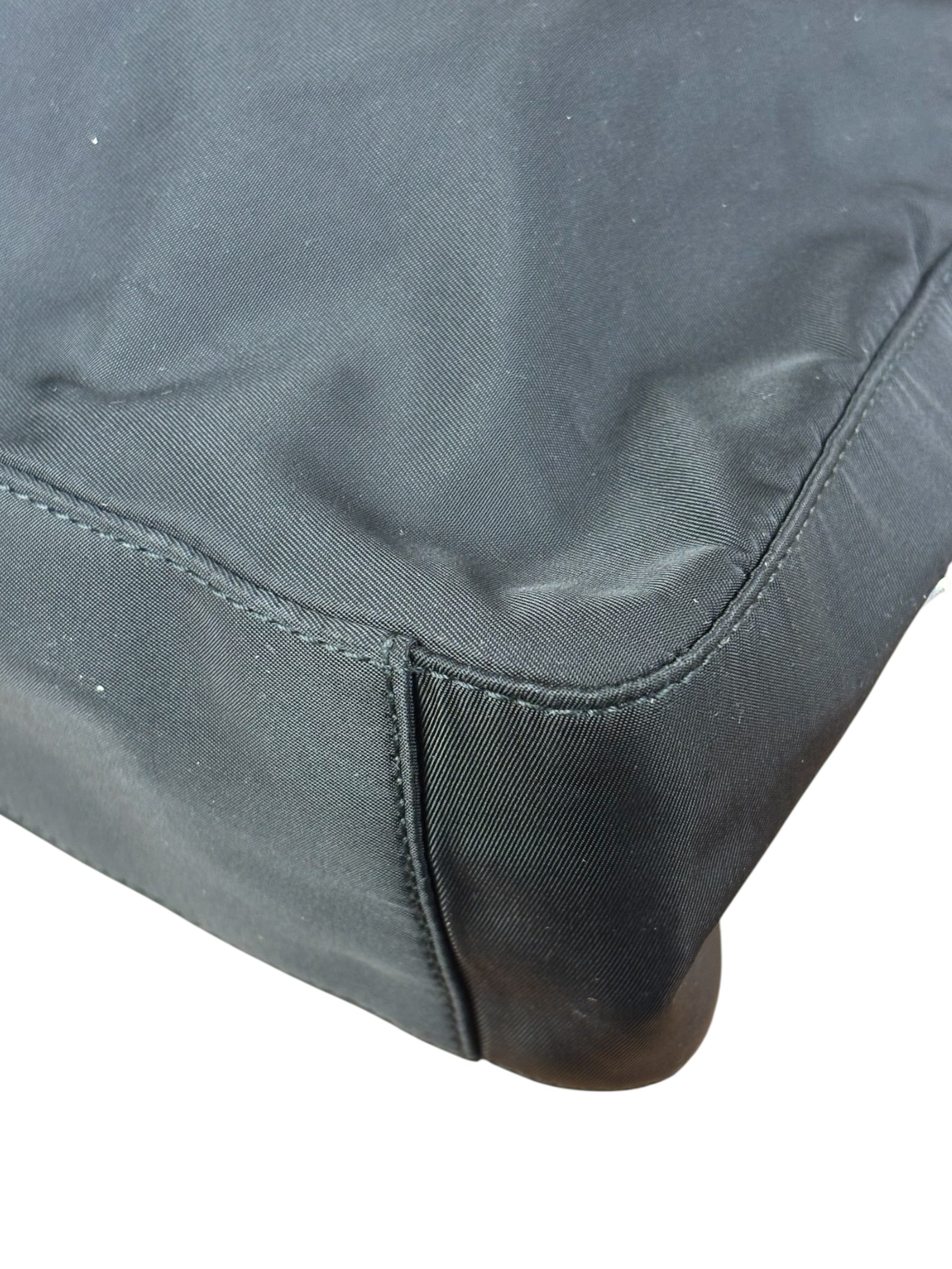 Prada Vintage Black Nylon Hobo Shoulder Bag