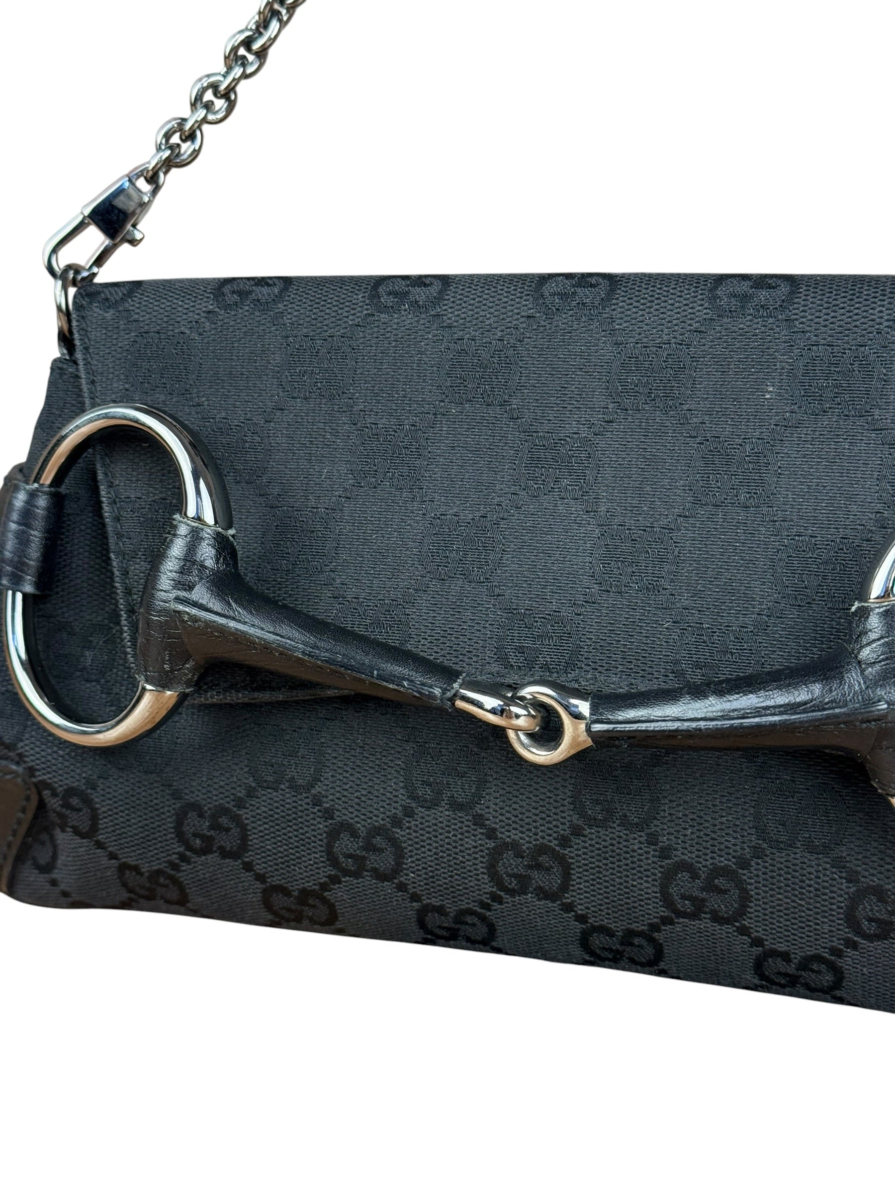 Gucci Black Tom Ford Horsebit Shoulder Bag