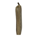 Gucci Metallic Gold Patent Leather GG Zippy Compressed Wallet