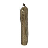 Gucci Metallic Gold Patent Leather GG Zippy Compressed Wallet