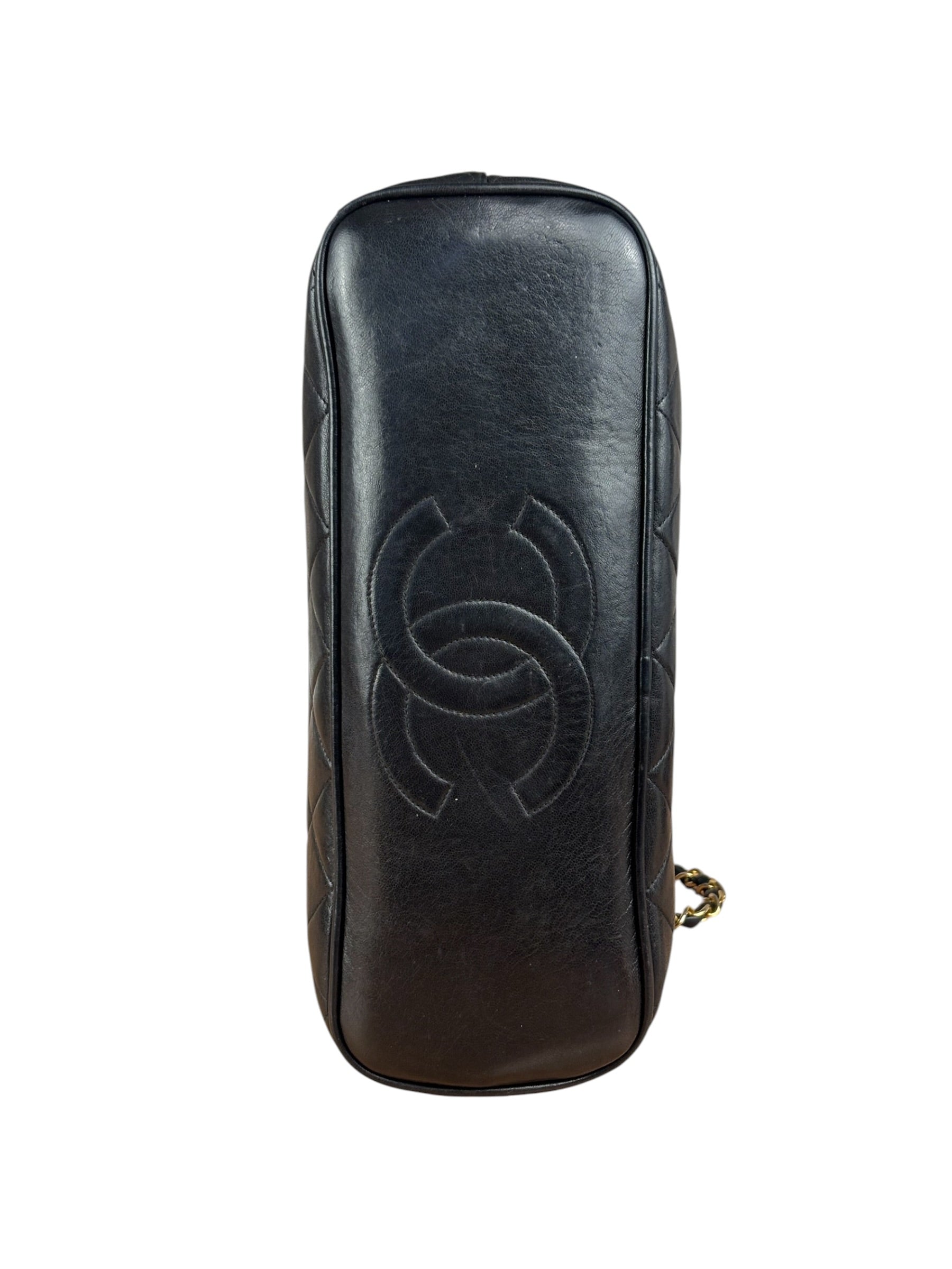 Chanel Vintage Black Leather Shoulder Bag