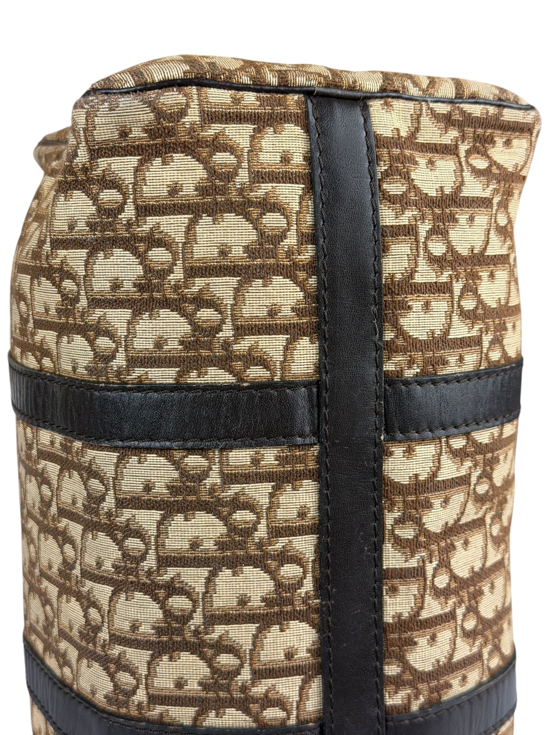 Christian Dior Brown Leather Trotter Boston Handbag
