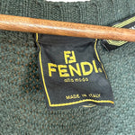 Fendi Green Vintage V-Neck Camel Hair Sweater