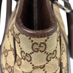 Gucci Brown Leather Trim GG Supreme Shoulder Bag