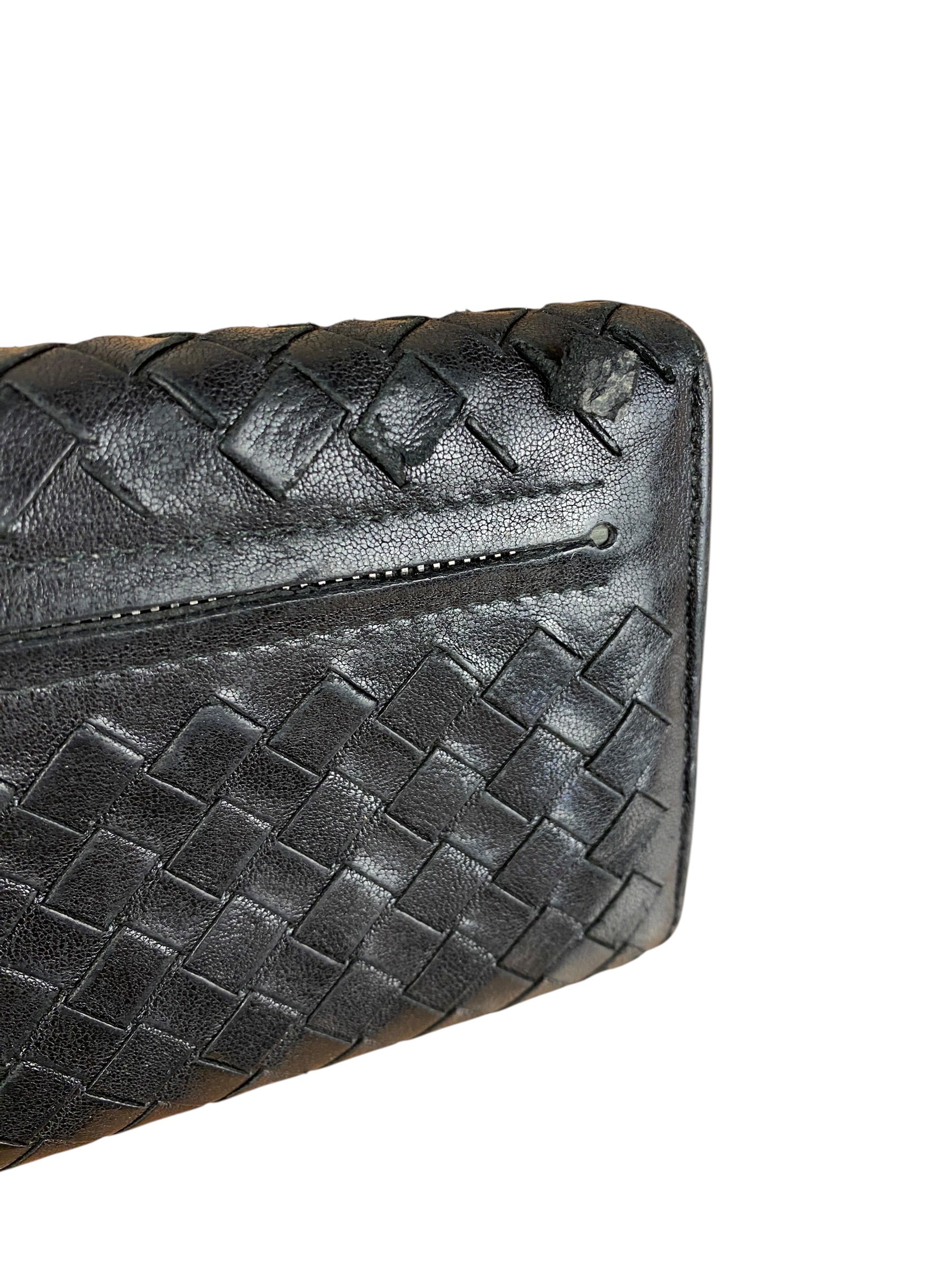 Bottega Veneta Woven Long Wallet Black