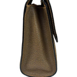 Gucci Brown Leather GG Supreme Web Stripe Clutch