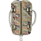 Fendi Beige Leather Multicolor Zucca Forever Boston Bag