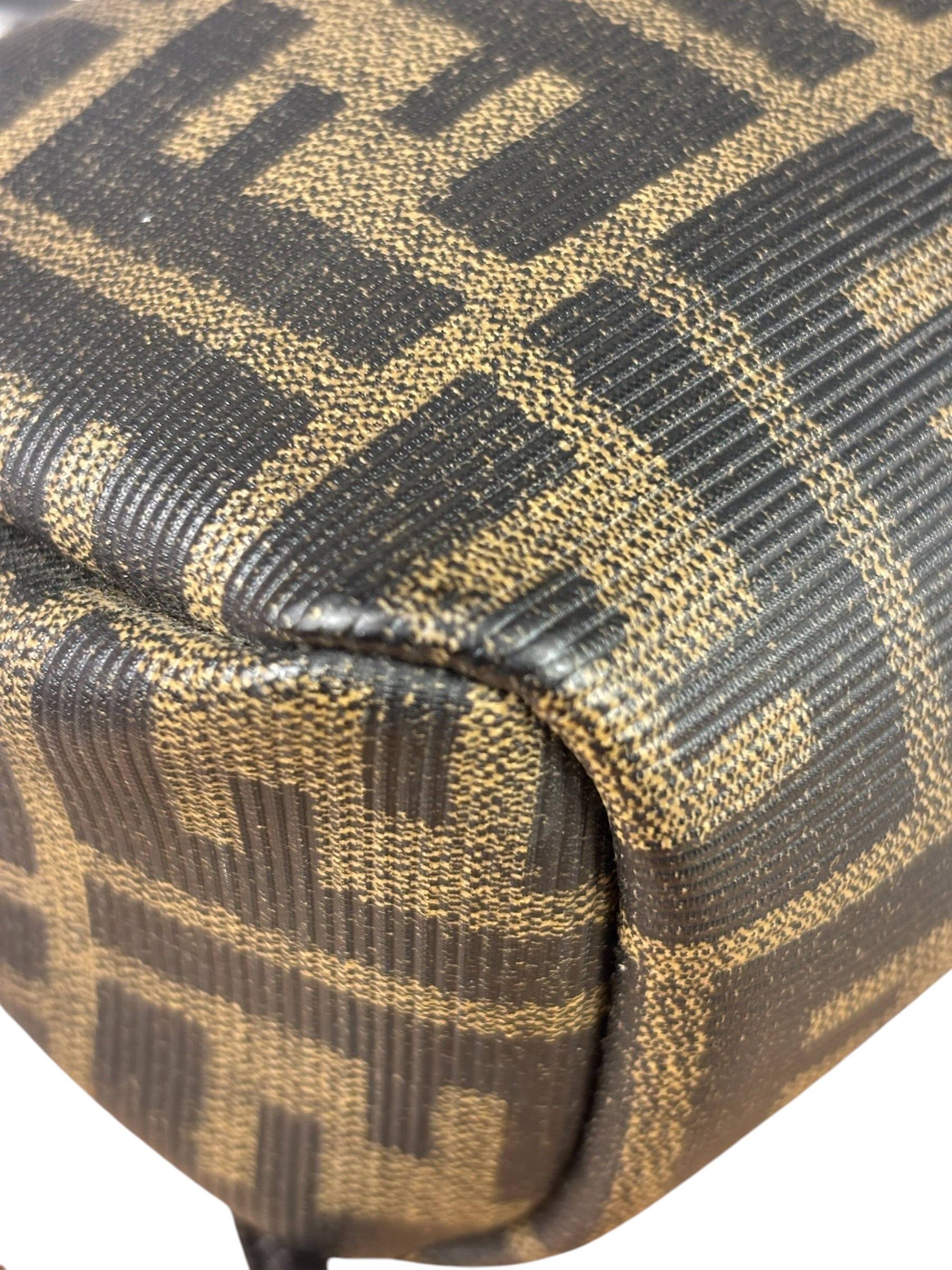 Fendi Black Leather Trim Zucca Small Camera Bag