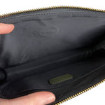 Versace Green Croc-Embossed Medusa Leather Clutch