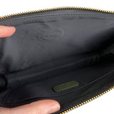 Versace Green Croc-Embossed Medusa Leather Clutch