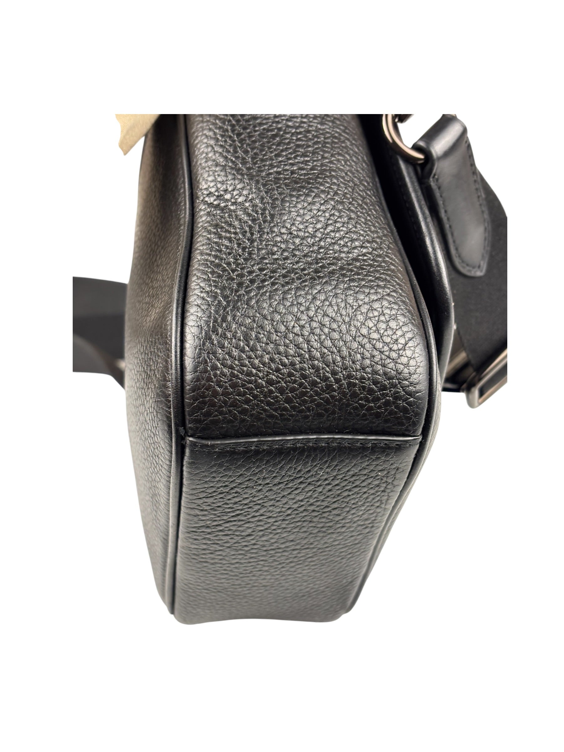 Coach Black Pebbled Leather Lucas Crossbody Bag