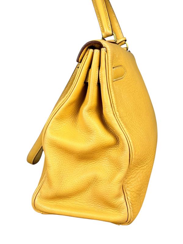 Hermes Kelly 35 Ambre Togo Gold 1997 Handbag