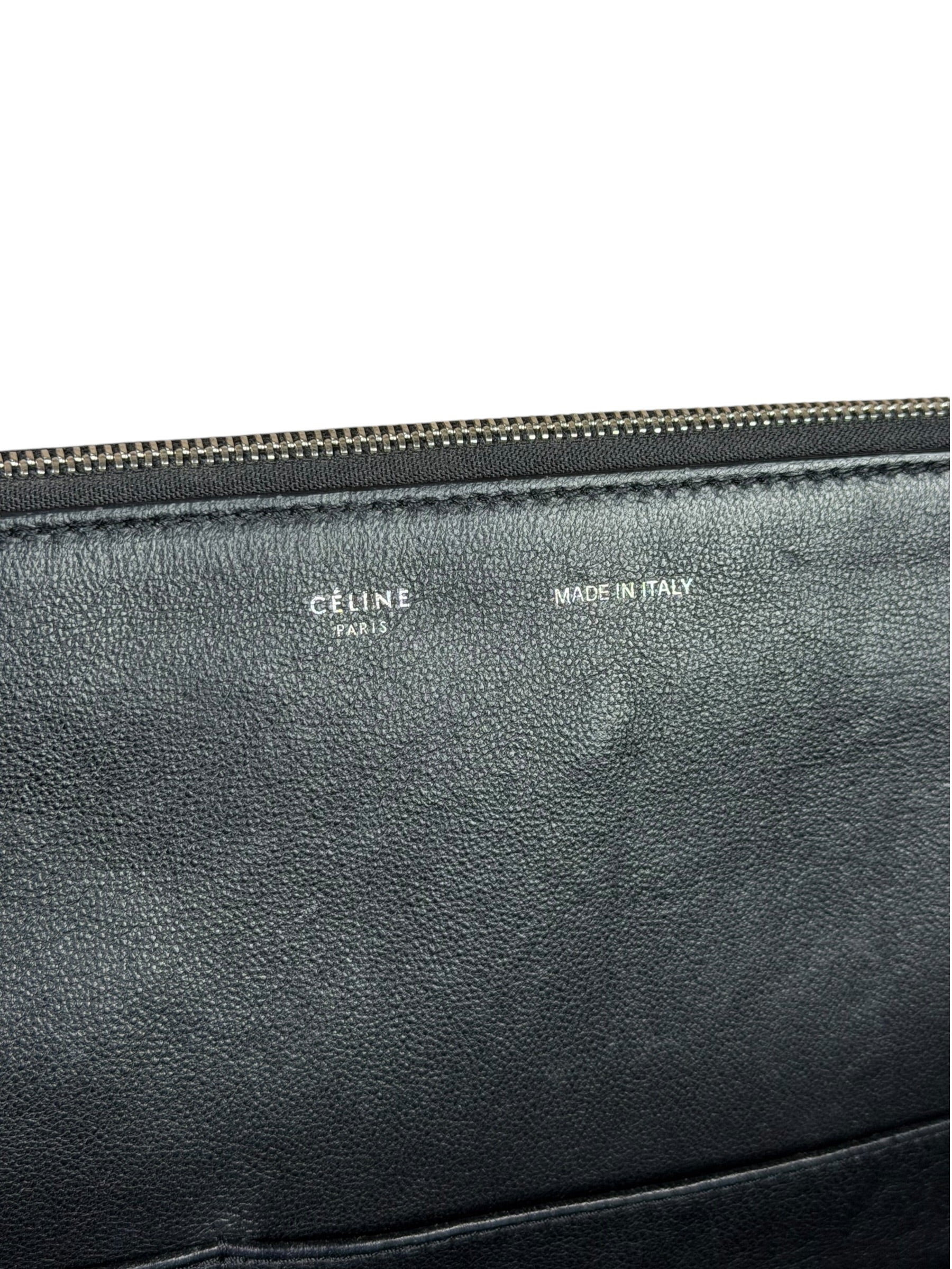 Celine Black Leather/Suede Trapeze Medium Handbag