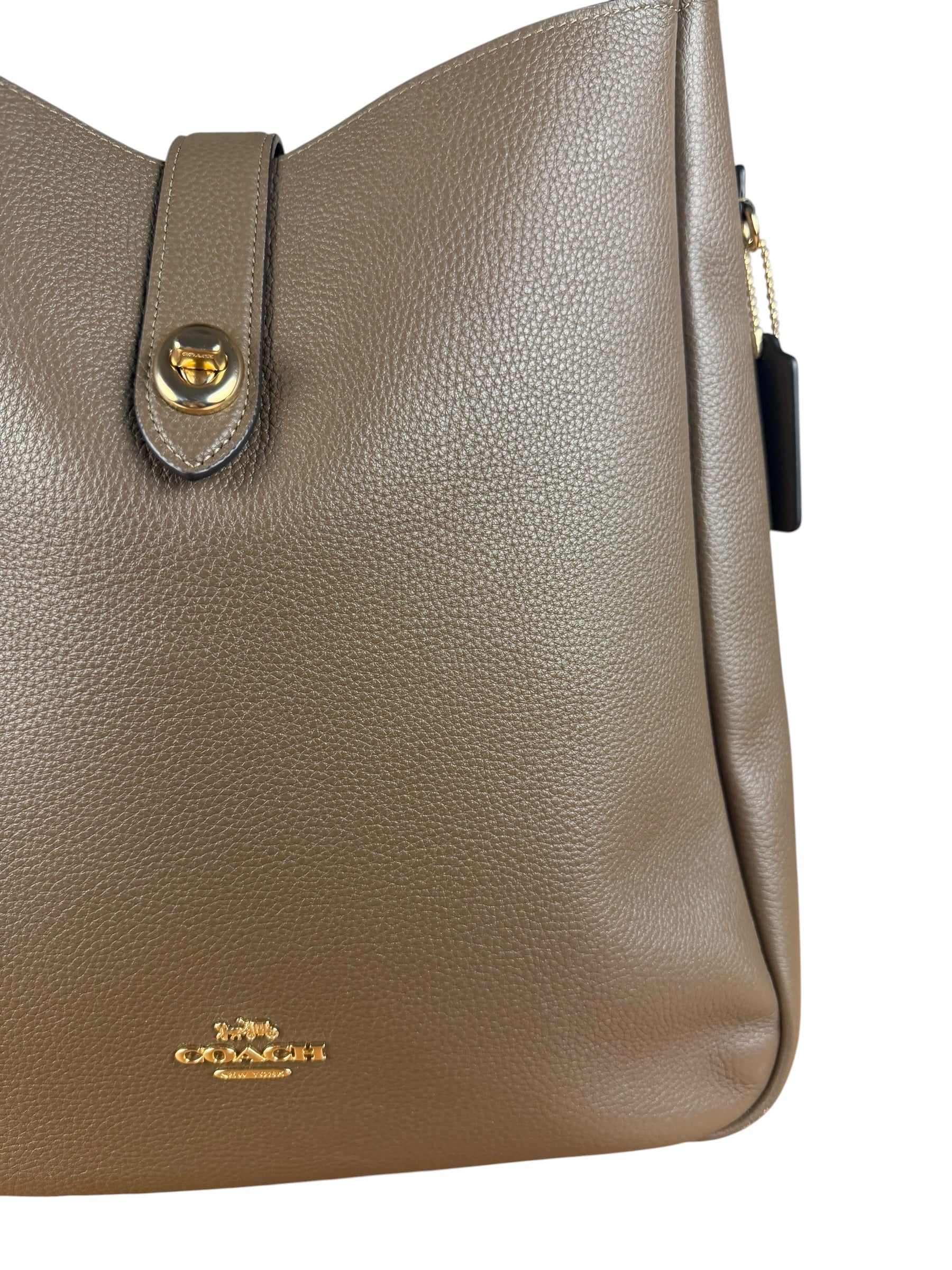 Coach Brown Pebbled Leather Large Hadley Tote