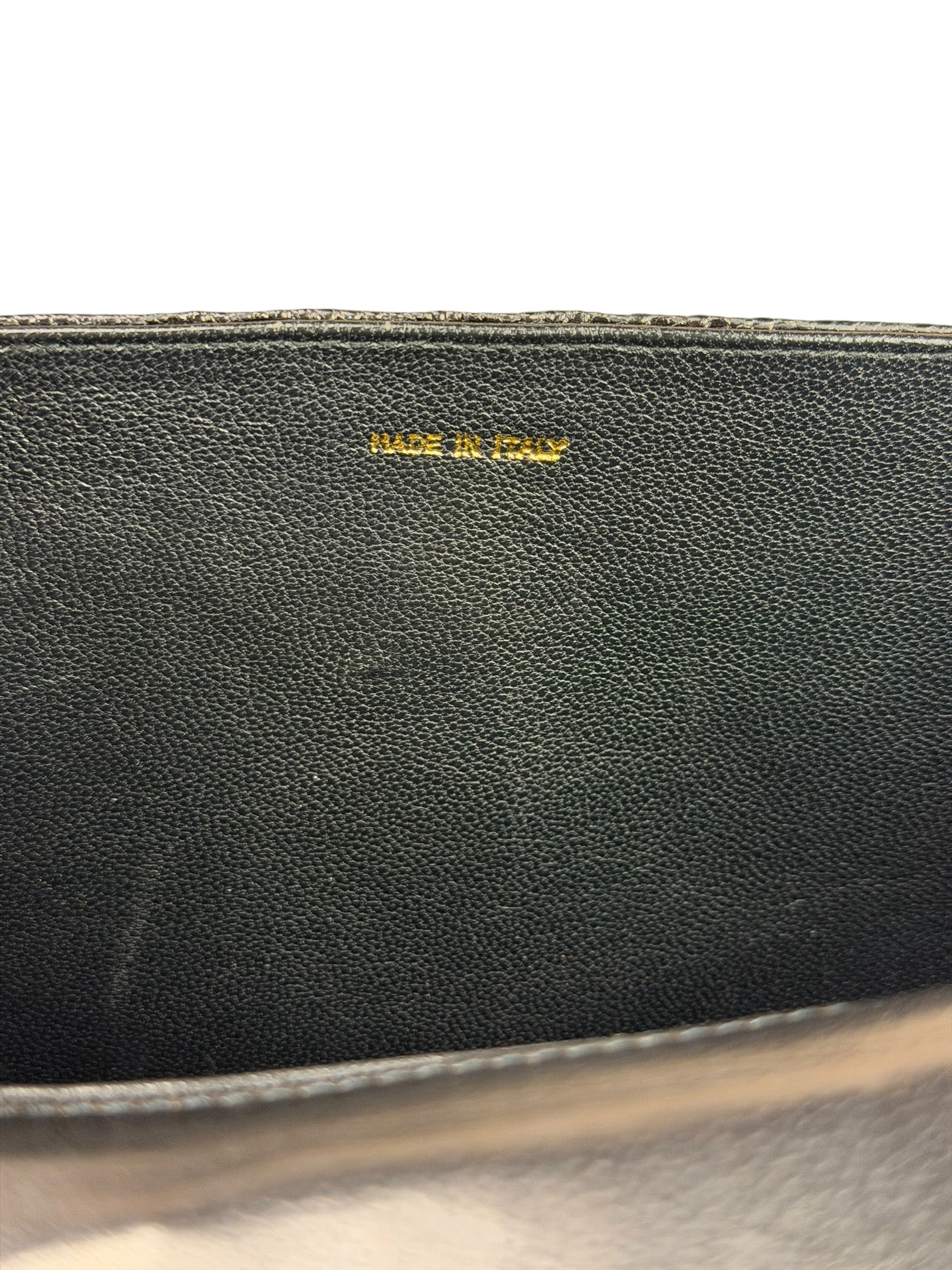 Chanel Black Lizard Leather Envelope Flap Bag 1986