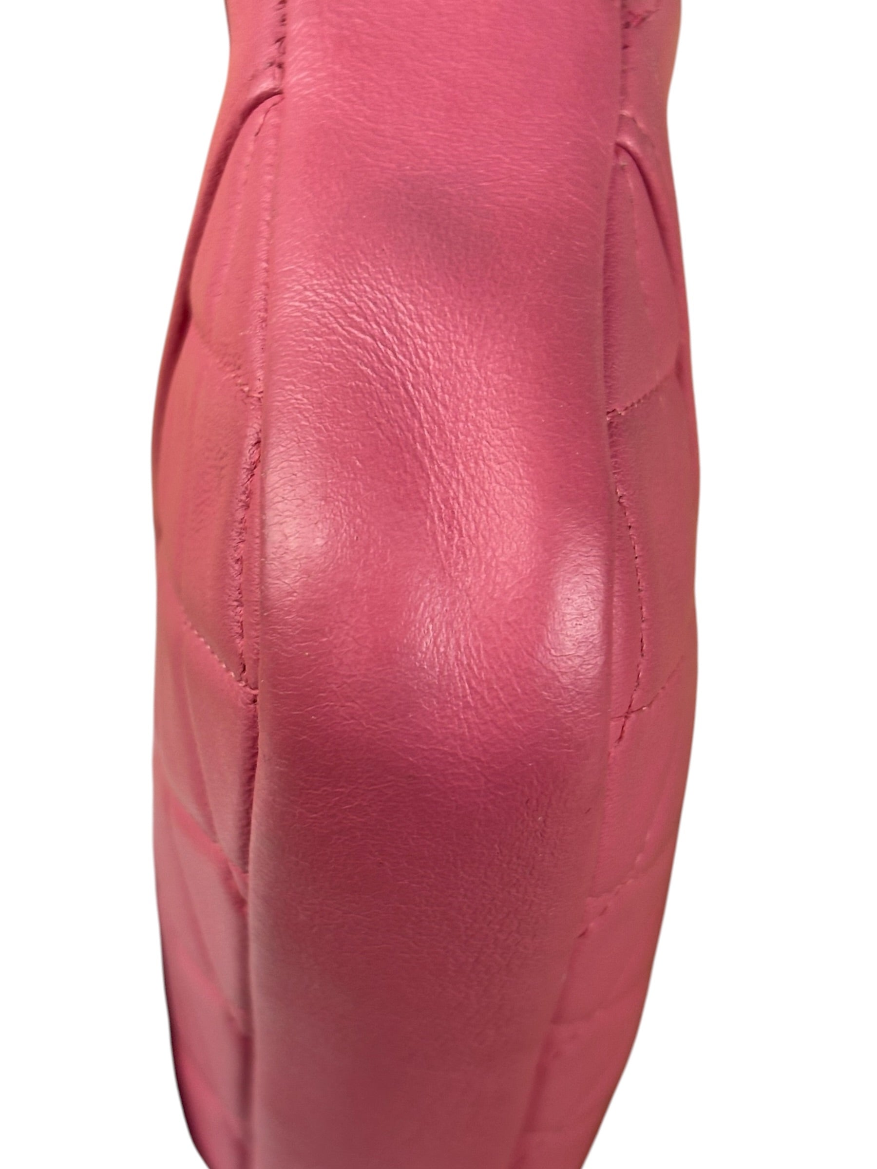 Chanel Pink Quilted Leather Zip Wallet on Chain Bag 2018