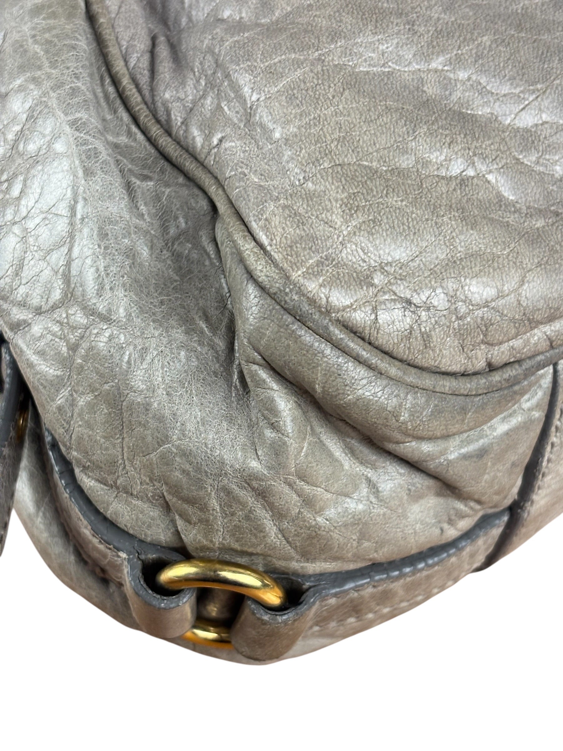 Miu Miu Green Vitello Leather Two-Way Bag