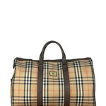 Burberry Leather House Check Boston Duffle Bag
