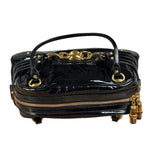 Gucci Black Patent Leather Horsebit Wave Shoulder Bag
