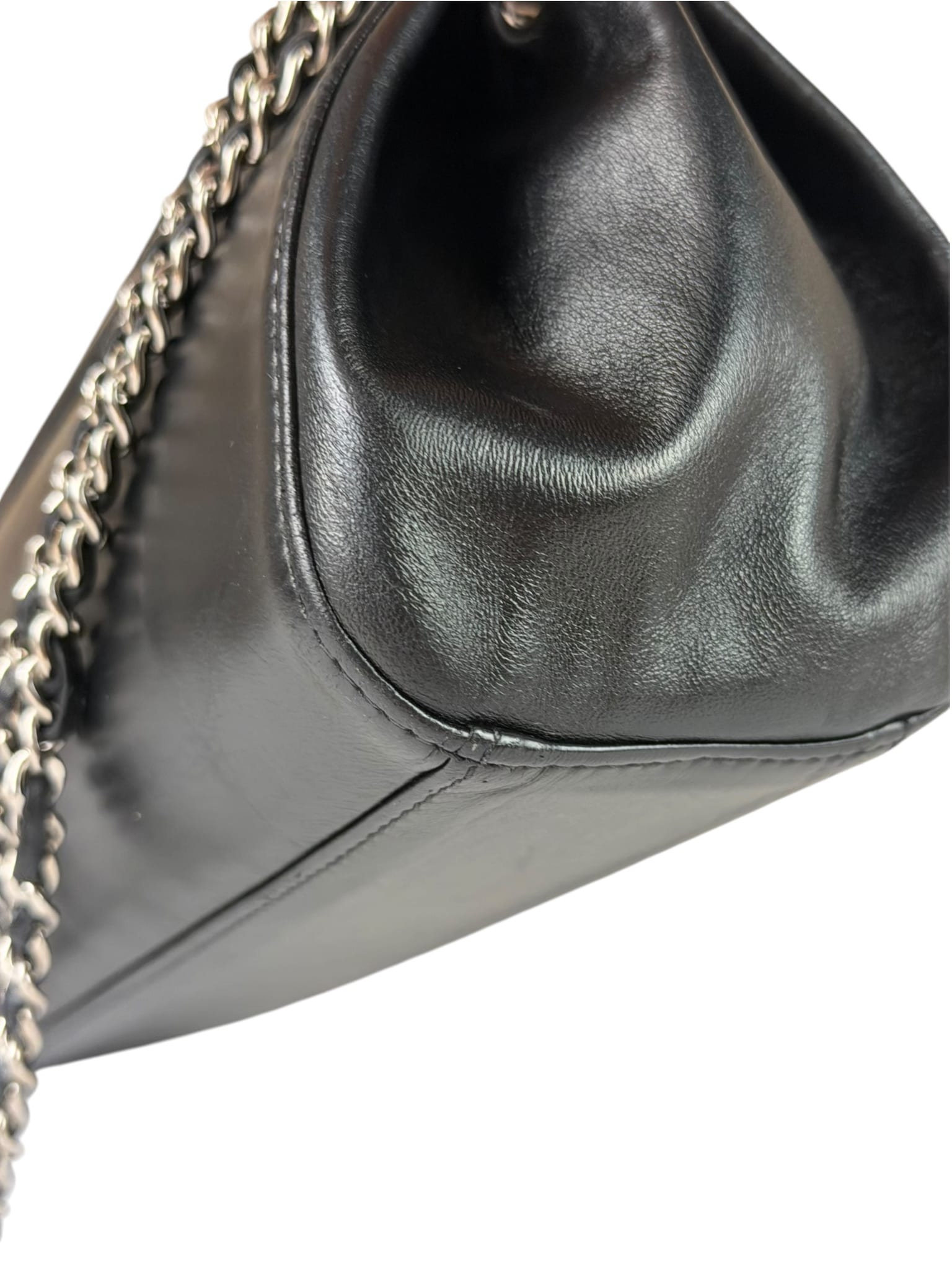 Chanel Black Leather Mademoiselle Accordion Flap Bag 2000