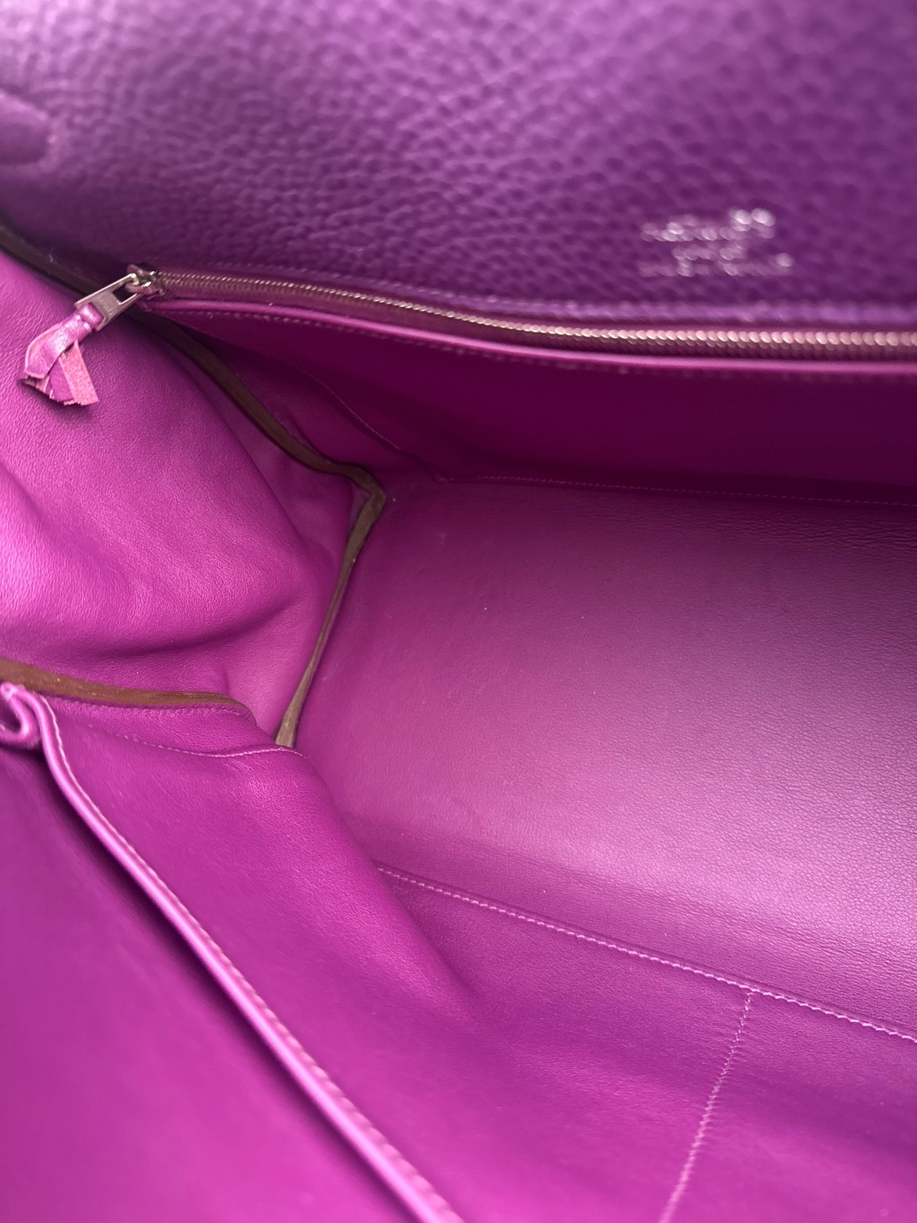 Hermes Kelly 35 Purple Ghillies Swift Togo Leather Handbag 2015