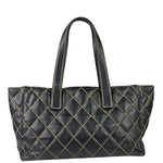 Chanel Black Leather Wild Stitch Surpique Tote 2005