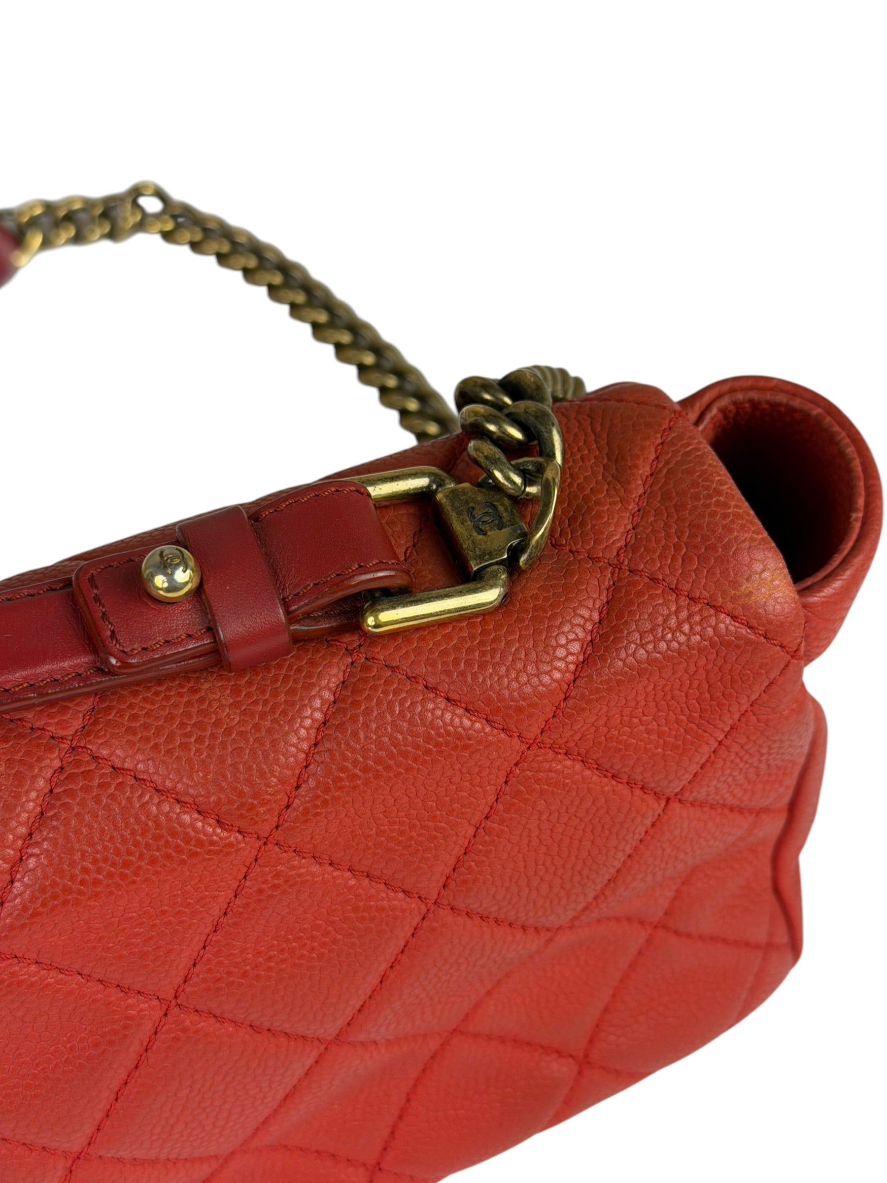 Chanel Red Quilted Caviar Leather Timeless Shoulder Bag 2012