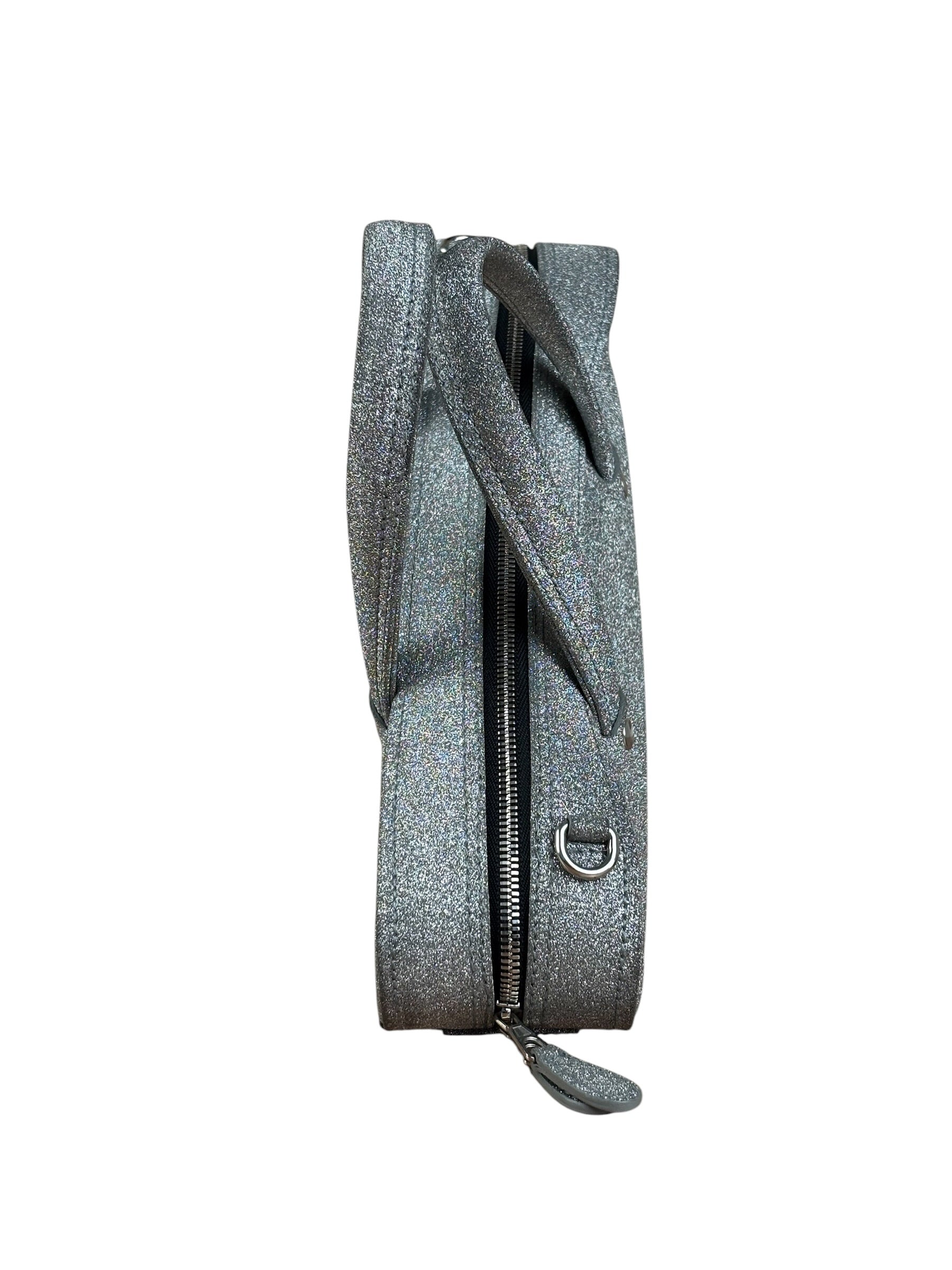 Balenciaga Silver GlitterLeather Triangle Two-Way Bag