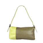 Fendi Camel Tan/Lime Yellow Leather Flap Pochette