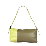 Fendi Camel Tan/Lime Yellow Leather Flap Pochette