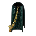 Alexander McQueen Green Croc Embossed Skull Bag